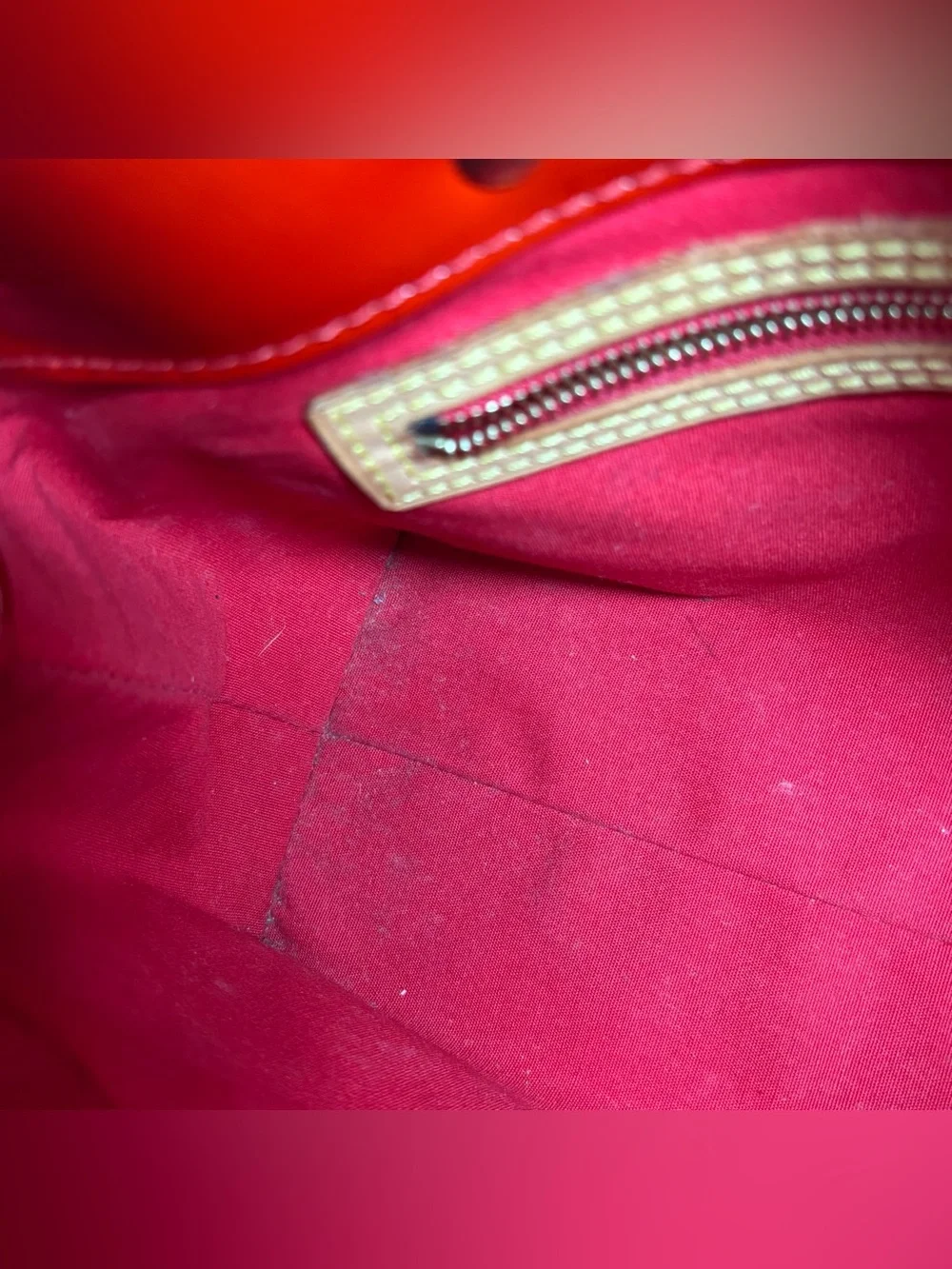 Louis Vuitton Reade PM Red Monogram Vernis Tote Bag Vintage 2003 Authentic